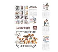 Calendrier mural 2026 - Calendriers mensuels amusants pour chiens, planificateur d'organisation, affichage pour les bureaux, tableau de réfrigérateur, vacances, tableau blanc pour la maison