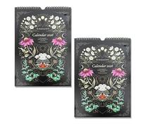 Calendrier mural 2026 des plantes médicinales, guide des phases lunaires et des plantes médicinales, calendrier botanique et magique avec profils mensuels des plantes (2pcs)