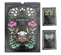 Calendrier mural 2026 des plantes médicinales, guide des phases lunaires et des plantes médicinales, calendrier botanique et magique avec profils mensuels des plantes (1pc)