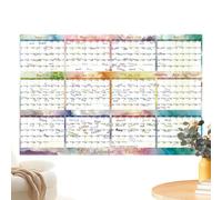 Calendrier mural 2026 effaçable à sec - 122 x 81 cm - Grand planificateur annuel annuel plastifié effaçable - Poster horizontal de 12 mois - Organiseur réutilisable | Pour la maison, le bureau