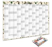 Calendrier mural 2026 en anglais pour l'apprentissage quotidien et l'utilisation au bureau avec papier de qualité supérieure et design convivial, facile à suspendre au mur, pour le bureau, la maison