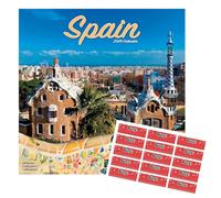 Calendrier mural 2026 Espagne | Calendrier mural carré | 16 mois | septembre 2025 à décembre 2026 | avec autocollants d'organisation gratuits
