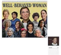 Calendrier mural 2026 - Femmes bien comportées - 28 x 21,6 cm - Planificateur mensuel - Thème féministe et inspirant