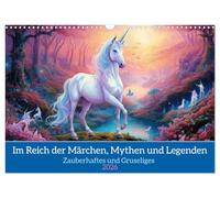 Calendrier mural 2026 format A3 paysage « Dans le royaume des contes de fées », mythes et légendes, calendrier mensuel CALVENDO