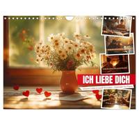 Calendrier mural 2026 format A4 paysage avec inscription « Ich liebe Dich » - Notre amour en douze raisons - Calendrier mensuel CALVENDO