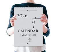 Calendrier mural 2026, fournitures de bureau avec griffonnages annuels - Calendrier mural à planifier avec papier épais - Pour dates limites, vacances, rendez-vous, voyages, école, bureau, famille