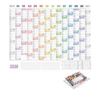Calendrier Mural 2026 | Grand Agenda Annuel A1 | Carnet De Planification 74 X 51 Cm Avec Étiquettes De Conseils | Planificateur Quotidien Pour La Maison, Le Sport, Les Vacances, Fêtes, Anniver