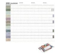 Calendrier mural 2026 - Grand carnet de planification | 73,6 x 50,8 cm - Calendrier mural annuel pour la maison, l'école, les exercices de nettoyage, les vacances, les fêtes, les anniversaires, les