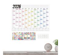 Calendrier mural 2026 - Grand format - Aperçu des rendez-vous - Calendrier mural pour toute la famille - Pour enfants, école, dortoir, cuisine, salle de nseignants, famille