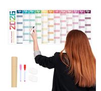 Calendrier mural 2026 - Grand format - Effaçable à sec - Planificateur annuel et mensuel pour , étudiants, enseignants, école, salle de classe, bureau