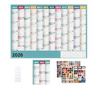 Calendrier Mural 2026 - Grand Organisateur 12 Mois incluant Autocollants | Agenda Mensuel Affiche pour Dortoir, Bureau, École, Famille, Enseignant, Élève | Format 12" X 17", Planning Mensuel avec Case