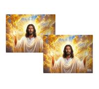 Calendrier mural 2026 - Images exquises de Jésus-Christ - Foi quotidienne, paix et inspiration divine. Calendrier chrétien avec 12 illustrations magnifiques, idéal pour les foyers (2PCS)