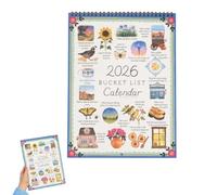 Calendrier mural 2026 - Inspiration saisonnière - Calendrier mural 2026 - À spirales - Calendrier familial - Liste de souhaits amusant - Planificateur mensuel en papier - Décoration pour la maison et