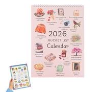 Calendrier mural 2026 - Inspiration saisonnière - Calendrier mural 2026 - À spirales - Calendrier familial - Liste de souhaits amusant - Planificateur mensuel en papier - Décoration pour la maison et