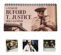 Calendrier mural 2026 inspiré du Sheriff Buford sur le thème Smokeyy et le Badiit, calendrier mural nostalgique amusant et nostalgique, cadeau artistique rétro pour hommes, fans et décoration de