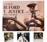 Calendrier mural 2026 inspiré du Sheriff Buford, thème Smokeyy et Badiit, calendrier mural et nostalgique amusant, idée cadeau de Noël et de vacances (or rose, calendrier de bureau)