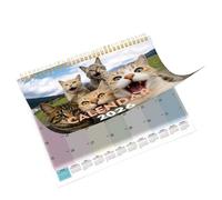 Calendrier mural 2026 - Joli calendrier chat - Joli chat - Planificateur de bureau Monthly Desk - Organiseur pour animaux de compagnie pour les études - Organisateur de table pour le lieu de travail
