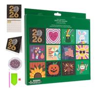 Calendrier mural 2026 - Kit de peinture diamant à faire soi-même - Calendrier 2026 - Calendrier à rabat sur 12 mois et liste de choses à faire - Calendrier créatif pour Noël, la maison, le bureau