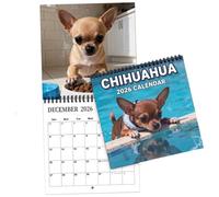 Calendrier mural 2026 mensuel avec motifs de chiens