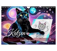 Calendrier mural 2026 - Motif chats - Format A4 paysage - Calendrier mensuel CALVENDO