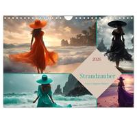 Calendrier mural 2026 - Motif femme dans des robes élégantes - Format A4 paysage - Calendrier mensuel CALVENDO