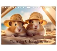 Calendrier mural 2026 - Motif rêves de vacances animaux - Format A4 paysage - Calendrier mensuel CALVENDO