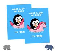 Calendrier mural 2026: offensivement mignon et sans vergogne amusant, Calendrier animal abstrait créatif de 12 mois, Nouvel art animal différentes illustrations chaque mois (2pcs)