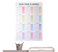 Calendrier Mural 2026 | Outil de Planification 12 Mois aux Grandes Cases - Décorations d Intérieur Calendrier - pour Bureau Étude Salle de hambre Atelier Salon Étudiants Enseignants Consultant