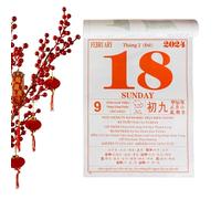 Calendrier mural 2026, papier épais vietnamien quotidien - Calendrier de l'année du cheval 365 jours, pour la planification des rendez-vous à la maison de l'école familiale fête