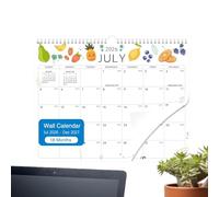 Calendrier Mural 2026 - Planificateur Accrochable à Motif Fruité 18 Mois,Calendrier Mural Bureau - Pour Organisation Facile, Planification, Lecture, Tâches Scolaires, Bureau à Domicile