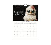 Calendrier mural 2026 - Planificateur de 12 mois de style naturel avec thème poule, œuvre d'art rustique et motifs pastoraux | Organiseur de ferme pour le travail, l'appartement, le dortoir, l'hôtel