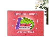 Calendrier Mural 2026 - Planificateur Mensuel Éclatant Thème Lecture - Planificateur Mural Janvier-Décembre 2026 - Pour Maison Bureau Bibliophiles Lecteurs Amateurs de Littérature Salon