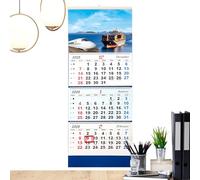 Calendrier mural 2026 - Planificateur mensuel en 4 plis - Calendrier mural 2026 - Pour bureau, école, salle de classe, dortoir, maison, Nouvel An chinois, restaurant