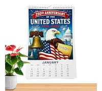 Calendrier Mural - 2026 Planificateur Mensuel Pour La Maison De Bureau Scolaire | Calendrier Papier Avec De Grands Blocs, 250th America Edition For Students Teachers Friends Amis Salon Horaire De Cla
