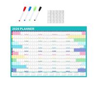 Calendrier Mural 2026 Planificateur Mensuel Professionnel Réutilisable | Design Élégant et Professionnel, pour Bureaux et Salles de Classe Partagées, Points Adhésifs Inclus
