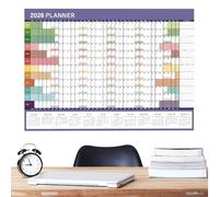 Calendrier mural 2026 - Planificateur mural annuel, grand carnet de notes de 73,6 x 50,8 cm avec étiquettes et autocollant pour études mentales, école, tâches, nettoyage de la maison, entraînement