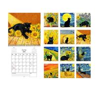 Calendrier mural 2026 pour chats, janvier décembre 2026, outil de planification, calendrier avec chats drôles pendant 12 mois, pour planifier par les amateurs de chatons dans la maison, la salle
