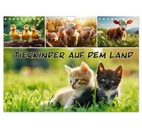 Calendrier mural 2026 pour enfants animaux sur la campagne Format A4 paysage, calendrier mensuel CALVENDO