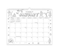 Calendrier mural 2026 - Reliure à double bobine - Avec blocs journaliers non doublés - 18 mois - De janvier 2026 à juin 2027 - Grand mur