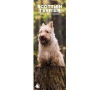Calendrier mural 2026 Scottish Terrier, format fin 12 mois, fabriqué en Angleterre