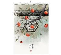 Calendrier mural 2026, style chinois, mensuel, avec divisions saisonnières, format vertical, calendrier lunaire, idéal pour le Nouvel An et les amateurs d'art. Inspiration(C)