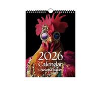 Calendrier mural 2026 sur le thème de la poule de janvier à décembre