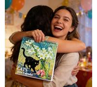 Calendrier mural 2026 sur le thème des chats de janvier à décembre, calendrier mensuel sur le thème des chats avec grandes boîtes de date, organisateur décoratif pour la maison et le bureau