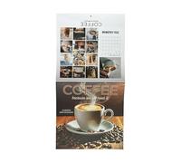 Calendrier mural 2026 sur le thème du café - 12 mois - Pour l'école, le travail, la famille, le bureau, les étudiants, la maison, la salle de classe, les enseignants