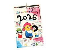 Calendrier mural 2026 unique peint à la main, dessiné à la main, planificateur de bureau de 12 mois pour décoration de la maison, grandes dates, planificateur d'étudiant