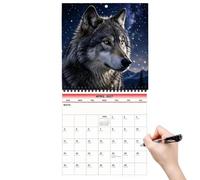 Calendrier Mural 2027 12 Mois Agenda Planificateur Mensuel Sur Le Thème Du | Calendrier Loup Faune Sauvage Pour La Maison Appartement Dortoir Bureau Chambre École Travail