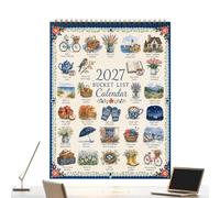 Calendrier mural 2027 12 mois épais 30,5 x 20,3 cm, pages illustrées au | Calendrier mural mensuel 2027 pour les élèves et les collectionneurs d'art, cuisine, salon, salle d'étude,