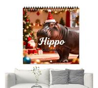 Calendrier mural 2027 12 mois Hippopotame Décoration | Calendrier mensuel pour planifier l'organisation de l'appartement, du dortoir, du bureau, de l'école, du travail