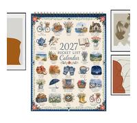 Calendrier mural 2027 12 mois Janvier-décembre, épais à pages illustrées | calendrier mural mensuel 2027 pour les élèves et les collectionneurs d'art, cuisine, salon, salle d'étude,