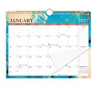 Calendrier mural 2027-2028 à suspendre résistant à l'encre de janvier 2027 | Calendrier mural de bureau pour la planification, la lecture, les études, les tâches scolaires, le ménage, le bureau